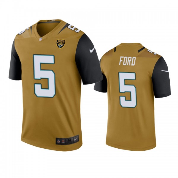 Jacksonville Jaguars Rudy Ford Bold Gold Color Rus...