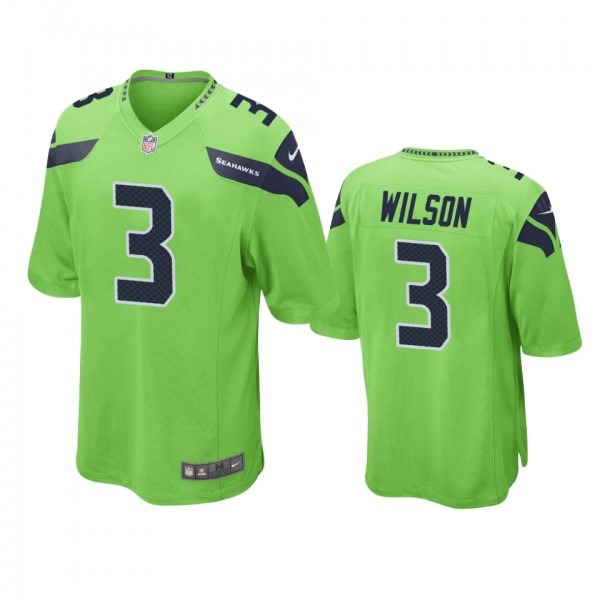 Seattle Seahawks Russell Wilson Neon Green Game Jersey