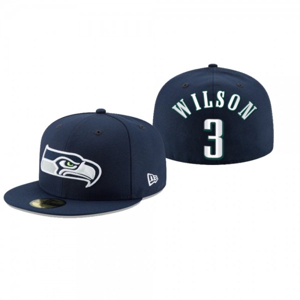 Seattle Seahawks Russell Wilson Navy Omaha 59FIFTY Fitted Hat