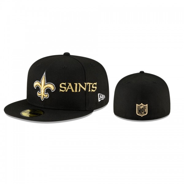 New Orleans Saints Black Doubled 59FIFTY Hat