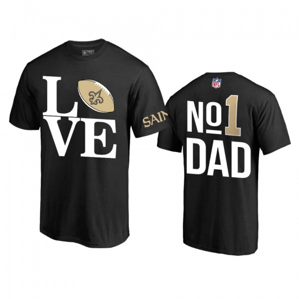 New Orleans Saints Black Father's Day #1 Dad T-shi...