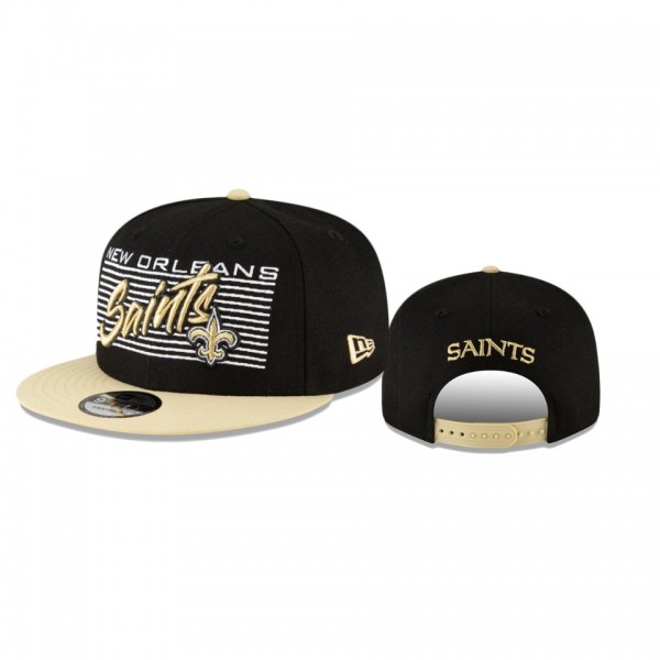 New Orleans Saints Black Gold Retro 9FIFTY Snapbac...
