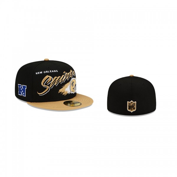 New Orleans Saints Black Helmet 59FIFTY Fitted Hat