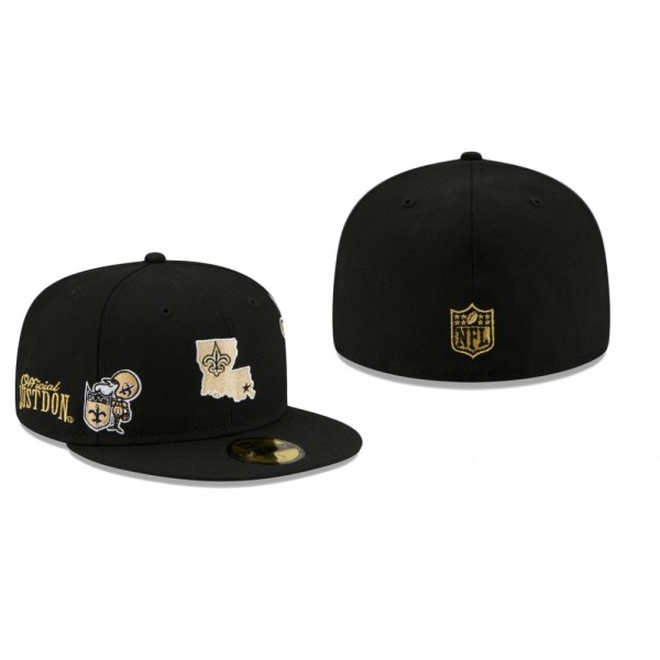 New Orleans Saints Black Just Don 59FIFTY Fitted Hat