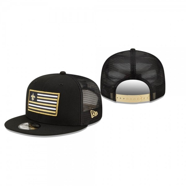 New Orleans Saints Black Rebel Trucker 9FIFTY Hat