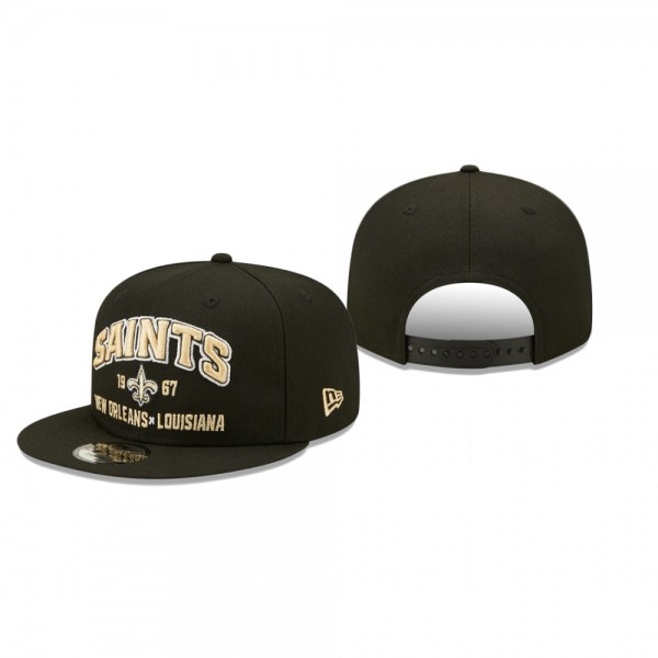 New Orleans Saints Black Stacked 9FIFTY Snapback H...