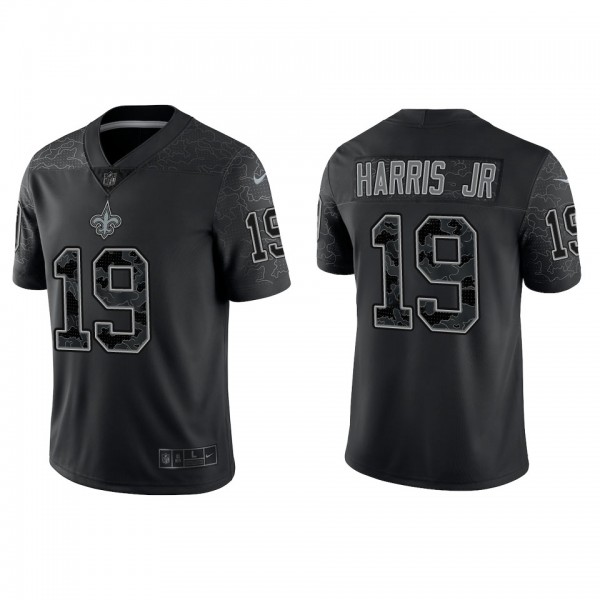 Men's New Orleans Saints Chris Harris Jr Black Reflective Limited Jersey