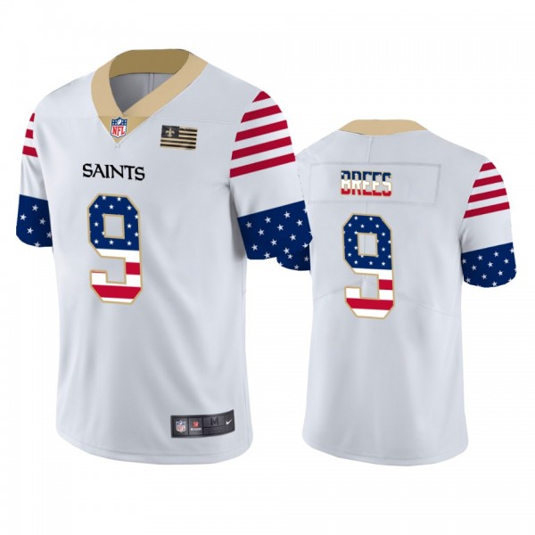 Drew Brees New Orleans Saints White Independence Day Stars & Stripes Jersey