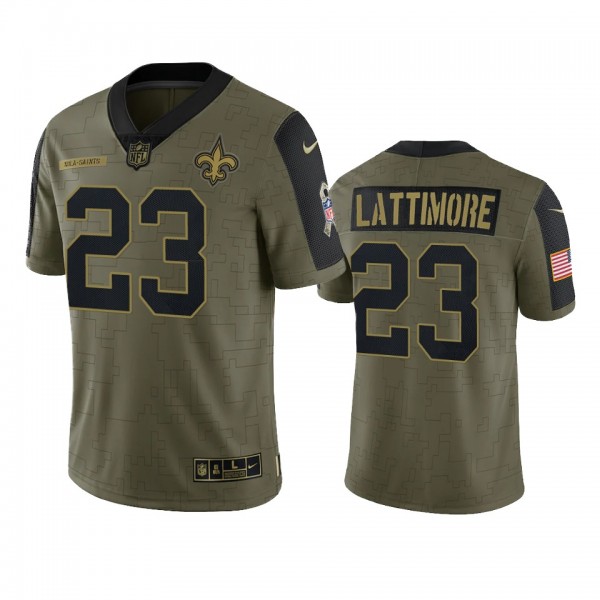 New Orleans Saints Marshon Lattimore Olive 2021 Sa...