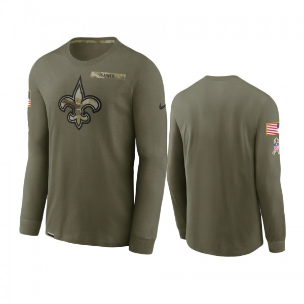 New Orleans Saints Olive 2021 Salute To Service Pe...