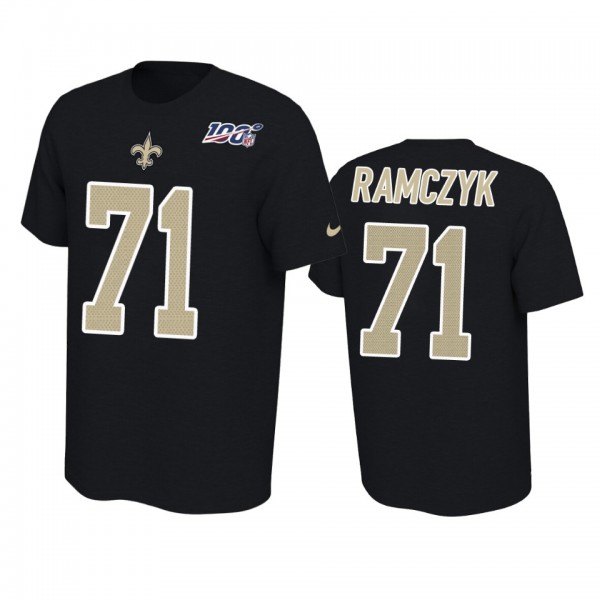New Orleans Saints Ryan Ramczyk Black 100th Season Player Pride T-Shirt