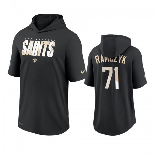 New Orleans Saints Ryan Ramczyk Black Sideline Playbook Hoodie Performance T-Shirt