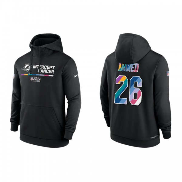 Salvon Ahmed Miami Dolphins 2022 Crucial Catch Therma Performance Pullover Hoodie