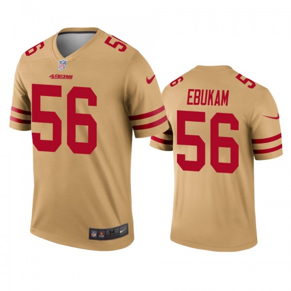 San Francisco 49ers Samson Ebukam Gold Inverted Le...