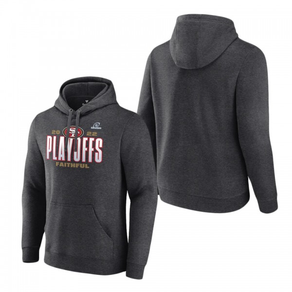 Men's San Francisco 49ers Charcoal 2022 NFL Playoffs Our Time Pullover Hoodie