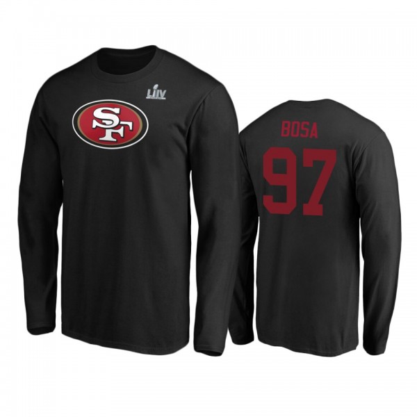 San Francisco 49ers Nick Bosa Black Super Bowl LIV Long Sleeve T-Shirt