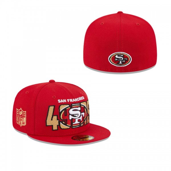 Men's San Francisco 49ers Scarlet 2023 NFL Draft 59FIFTY Fitted Hat