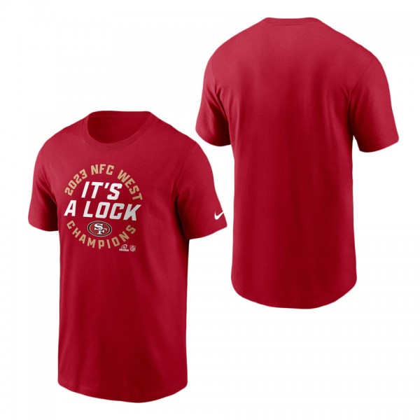 Men's San Francisco 49ers Scarlet 2023 NFC West Division Champions Locker Room Trophy Collection T-Shirt