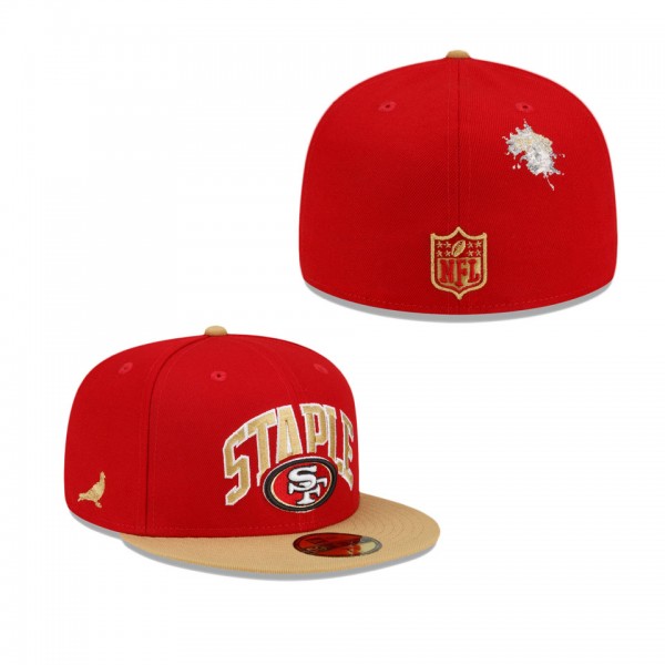 Men's San Francisco 49ers Scarlet Gold NFL x Staple Collection 59FIFTY Fitted Hat