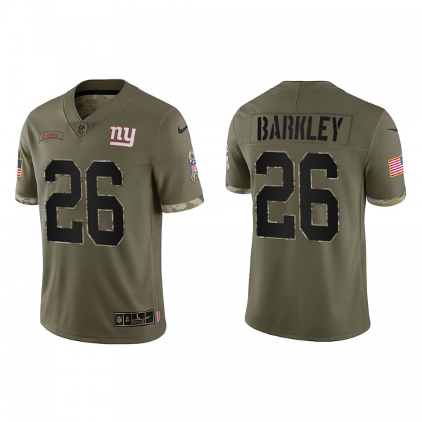 Saquon Barkley New York Giants Olive 2022 Salute T...