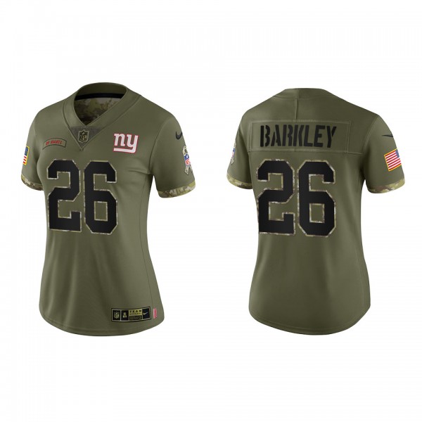 Saquon Barkley Women's New York Giants Olive 2022 Salute To Service Limited Jersey