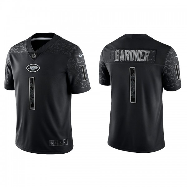 Sauce Gardner New York Jets Black Reflective Limited Jersey