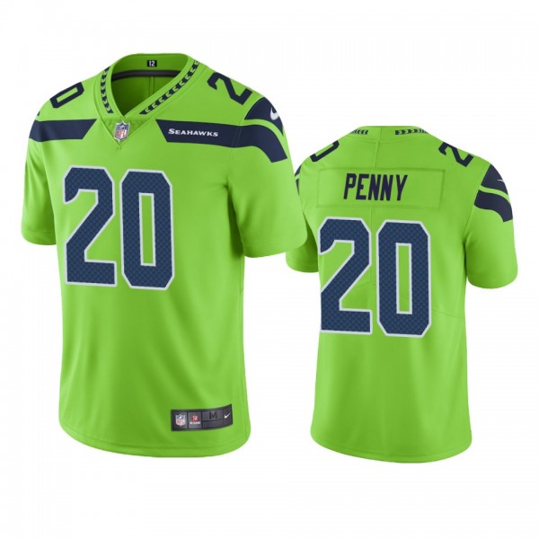 Seattle Seahawks #20 Men Neon Green Rashaad Penny ...