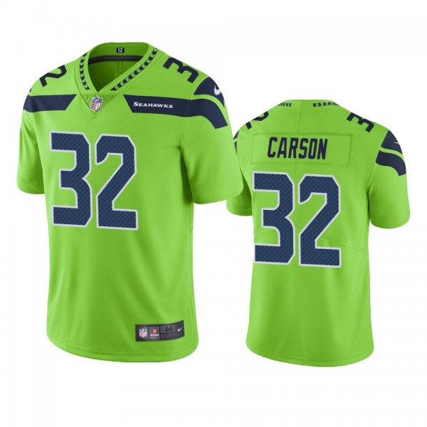 Seattle Seahawks #32 Men's Green Chris Carson Colo...