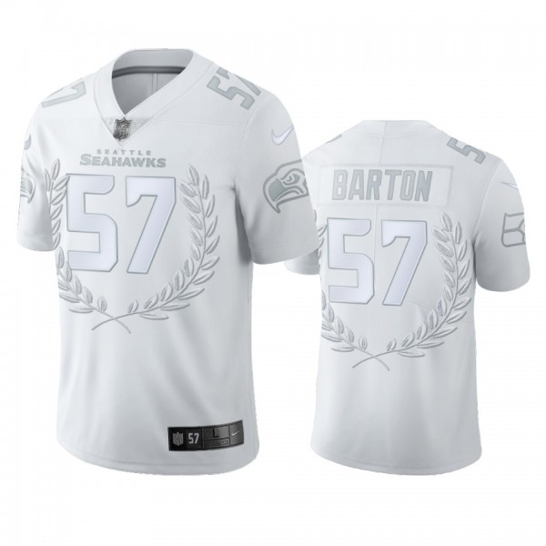 Seattle Seahawks Cody Barton White Platinum Limited Jersey - Men's