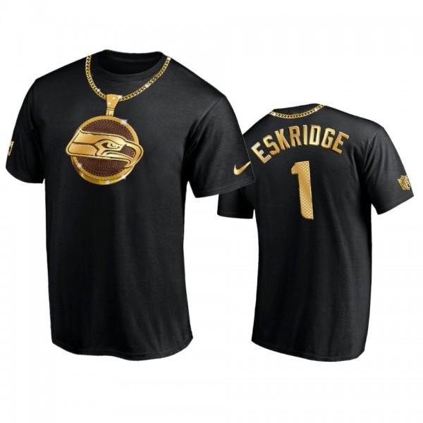 Seattle Seahawks D'Wayne Eskridge Black Swag Chain T-Shirt