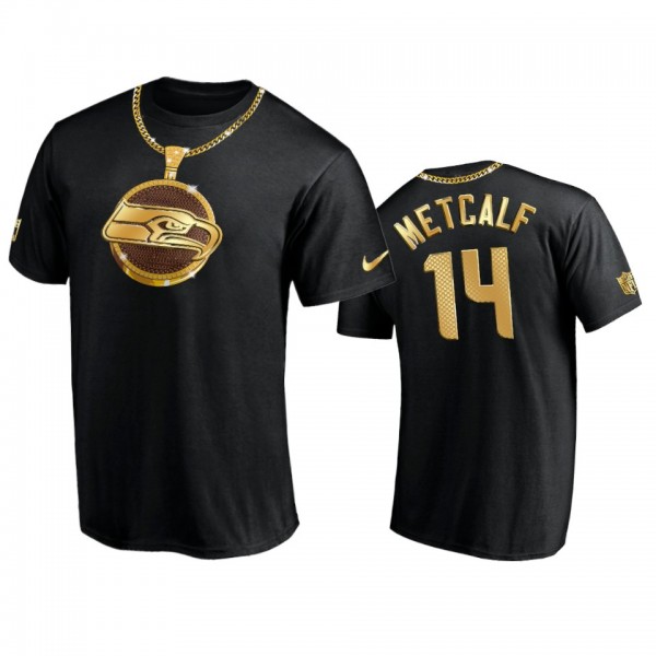 Seattle Seahawks D.K. Metcalf Black Swag Chain T-S...