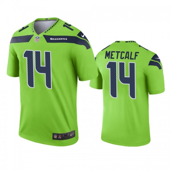 Seattle Seahawks DK Metcalf Neon Green Legend Jers...