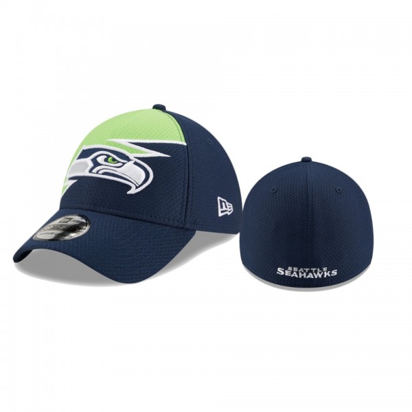 Seattle Seahawks Navy Green Bolt 39THIRTY Flex Hat