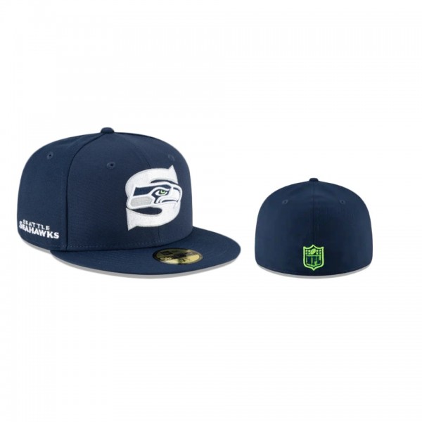 Seattle Seahawks Navy Logo Mix 59Fifty Fitted Hat