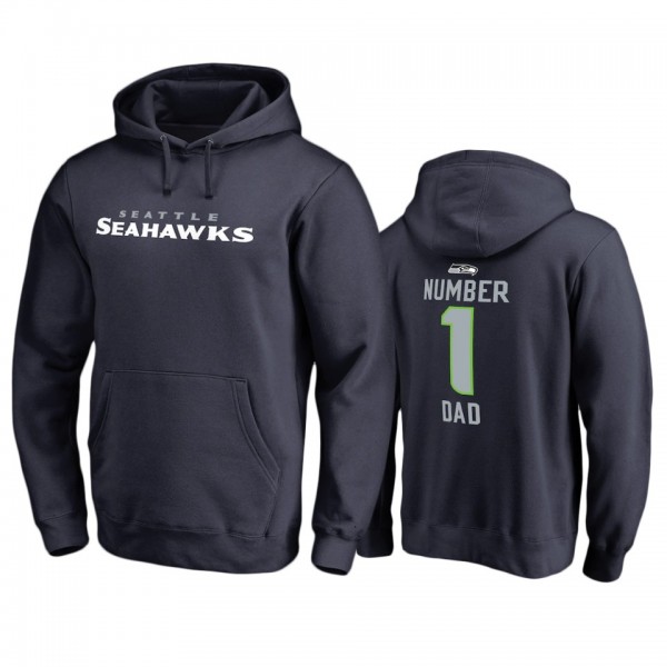 Seattle Seahawks Navy Number 1 Dad Father's Day Pu...