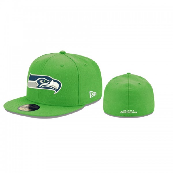 Seattle Seahawks Neon Green Team Basic 59FIFTY Fit...