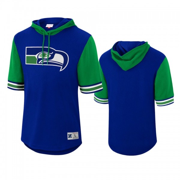 Seattle Seahawks Royal Buzzer Beater Mesh Pullover...
