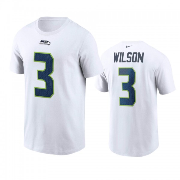 Men's Seattle Seahawks Russell Wilson White Name &...