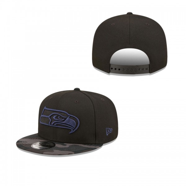 Men's Seattle Seahawks Black Camo Vize 9FIFTY Snapback Hat