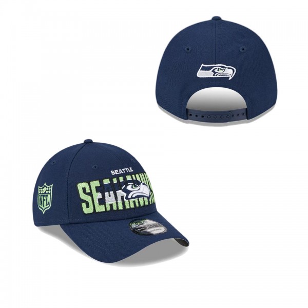 Men's Seattle Seahawks Navy 2023 NFL Draft 9FORTY Adjustable Hat