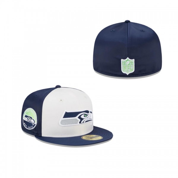 Seattle Seahawks Throwback Satin 59FIFTY Fitted Ha...