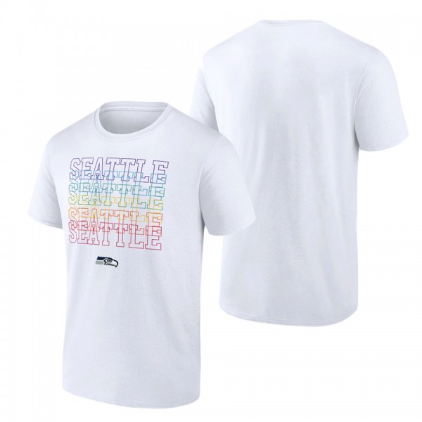 Seattle Seahawks Fanatics Branded White City Pride Logo T-Shirt