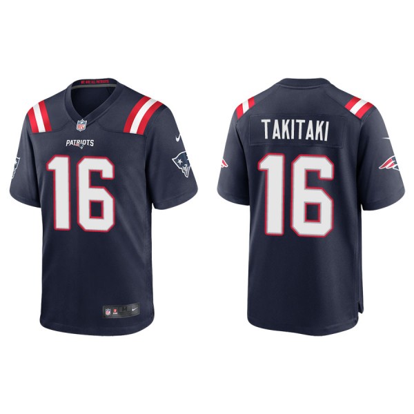 Men's New England Patriots Sione Takitaki Navy Gam...