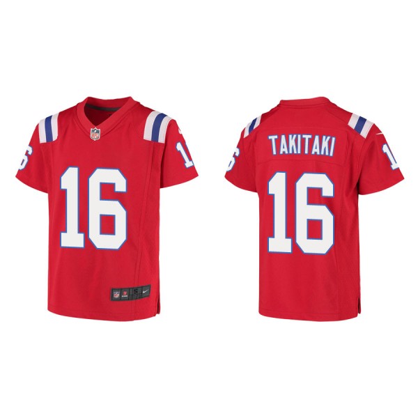 Youth New England Patriots Sione Takitaki Red Game...