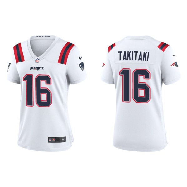 Women's New England Patriots Sione Takitaki White Game Jersey