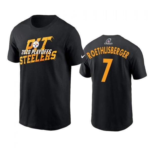 Pittsburgh Steelers Ben Roethlisberger Black 2020 NFL Playoffs Iconic T-Shirt