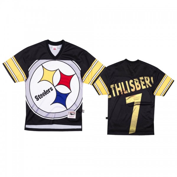 Pittsburgh Steelers Ben Roethlisberger Mitchell & Ness Black Big Face Jersey - Men's