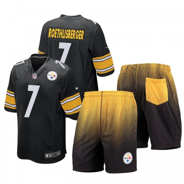 Pittsburgh Steelers Ben Roethlisberger Black Game Shorts Jersey