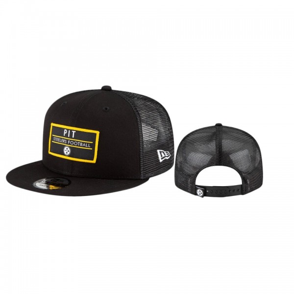 Pittsburgh Steelers Black Bar Trucker 9FIFTY Snapback Hat