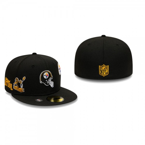 Pittsburgh Steelers Black Just Don 59FIFTY Fitted ...